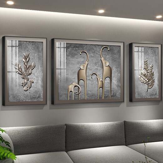 Light luxury abstract living room decoration painting feel sofa background wall soft furnishing mural simple and atmospheric study crystal porcelain painting TXMG12048 Middle 100*70cm/right 50*70cm suitable for 3