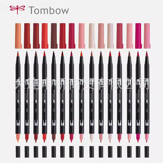 Libellule Double-Head Design Watercolor Pen Color Brush Mark Pen ABT54 Couleur rose Gris orange ABT679 [Plum foncé]