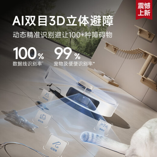 追觅S40甄选铂金版扫地机器人扫拖洗拖擦地热水洗扫拖洗烘一体自动清洗全自动基站洗地 超薄上下水版 
