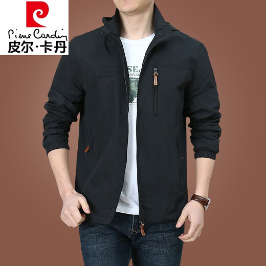 
Pier Cardin high-end charge jacket men's spring and autumn stand collar outdoor American windproof waterproof windbreaker men's spring and autumn clothing sports black 9898 style plus velvet 4XL