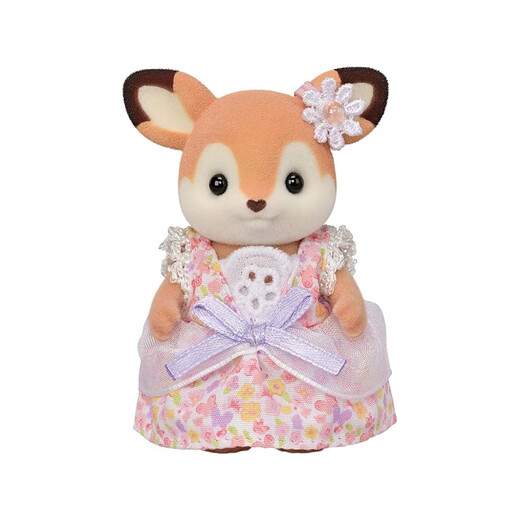 Familles sylvaniennes Version japonaise de la famille de cerfs Sika jouant des jouets de filles maison et des cadeaux d'anniversaire de poupée pour les enfants