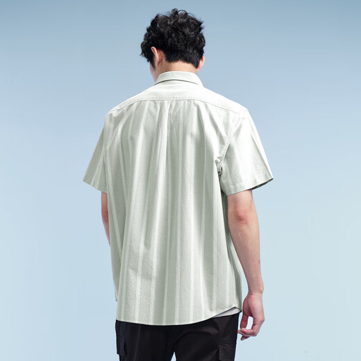 HLA海澜之家短袖衬衫男春季休闲衬衣男HNECW2W004A