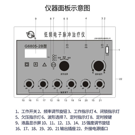 谨锐上海华谊电针仪医用低频电子脉冲针炙治疗仪6805-2B型6路理疗电麻 701-1B型主机+4条针炙线]