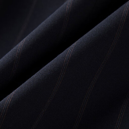 SHANSHAN light luxury brand men's suit slim casual business blue flat lapel suit for men navy blue stripes 2XL 180