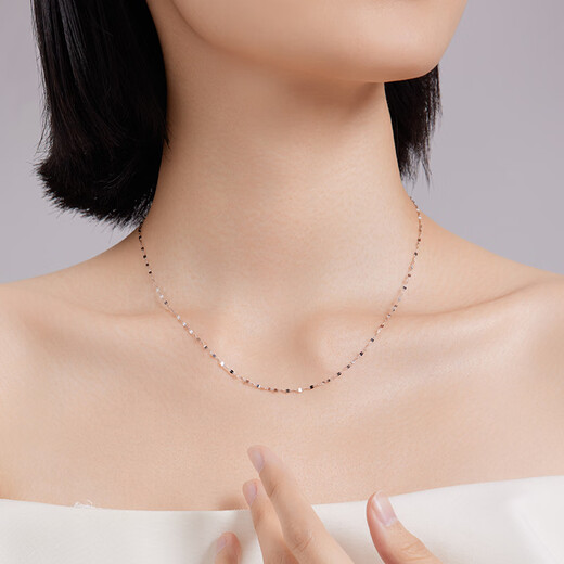 Liuguifu Jewelry Starlight Chain Pt950 Platinum Necklace Classic Versatile Clavicle Chain Neck Ornament Christmas Gift 1.20g