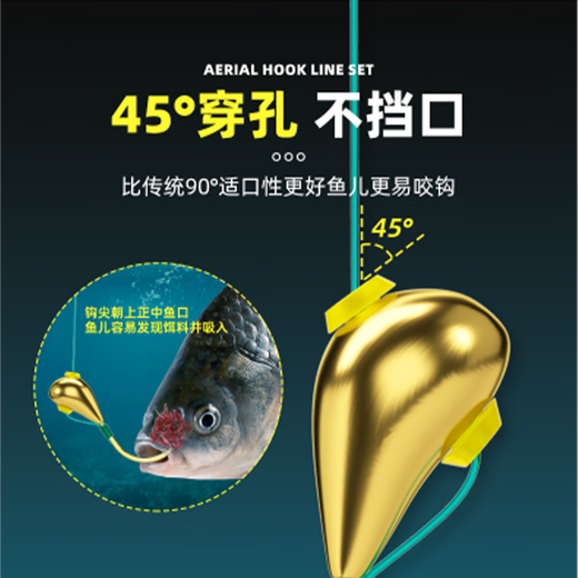 Yiying traditional fishing seven-star floating line set new small golden lump upward hook fishing line main line finished winter wild fishing grass hole 2.0 meters 3 rolls 0.8 line number 4# small gold weight