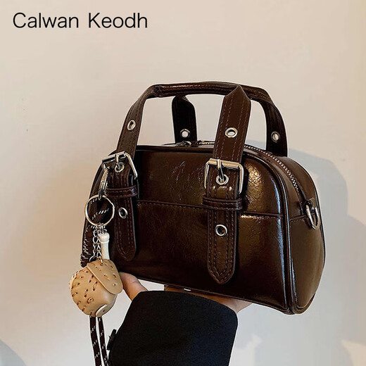 CALWAN KEODH官网包包女包斜挎包高级感小包手提单肩枕头包生日礼物送女友老婆 【咖色】时尚百搭高颜值简约实用走心女生闺蜜