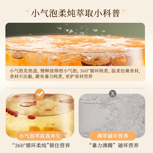 Bear Health Pot Electric Kettle Small Bubble Essence Soft Stew 316L Stainless Steel Tea Kettle Constant Temperature Insulation Stew Integrated Glass Stew Cup Scented Tea Bird's Nest Pot YSH-E15Q2