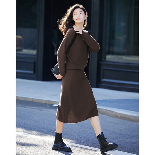 Demana Contrast Color Polo Collar Suit Autumn Long Sleeve Pullover Two-piece Set for Women