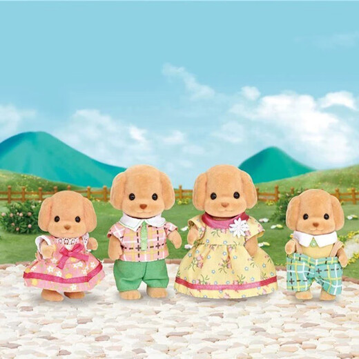 Sylvanische Familien japanische Version der Pudelfamilie spielen Haus Mädchen Spielzeugpuppe Set Geschenke für Kinder