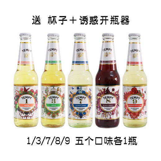 Temptation Denmark Temptation No. 7 No. 9 No. 7 Cidre de sureau 330 ml/bouteille Bière fruitée 13789+tasse+décapsuleur 5 bouteilles