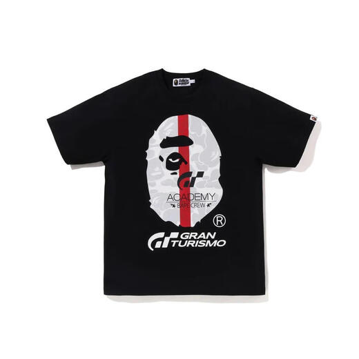 Bape schwer kurzärmelige T-Shirt Affe Mann Kopf rund Hals Tarnung gedruckte Buchstaben reine Baumwollmänner und Frauen Sommerhai Trendy Marke 5012 Black M 120jin [Jin gleich 0,5 kg]