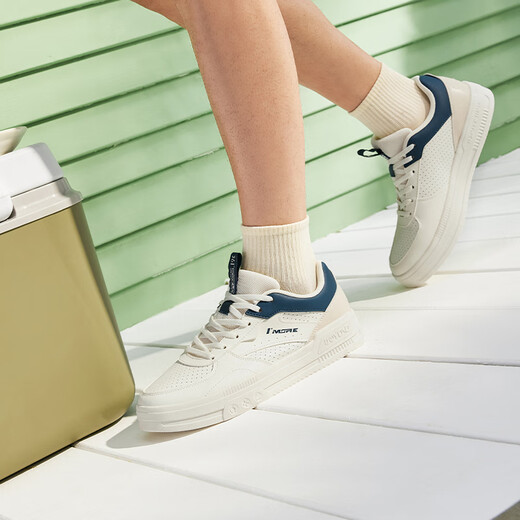 361 zapatos de tablero para hombres otoño casual transpirable de suela pequeña pequeña zapatilla blanca baja