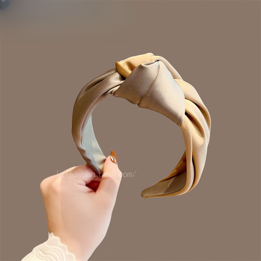 Biyun retro simple contrast color spliced headband, high-end knotted temperament headband, fashionable and versatile for going out with hairpins for women. Combination pack - purple knotted headband + yellow knotted hair