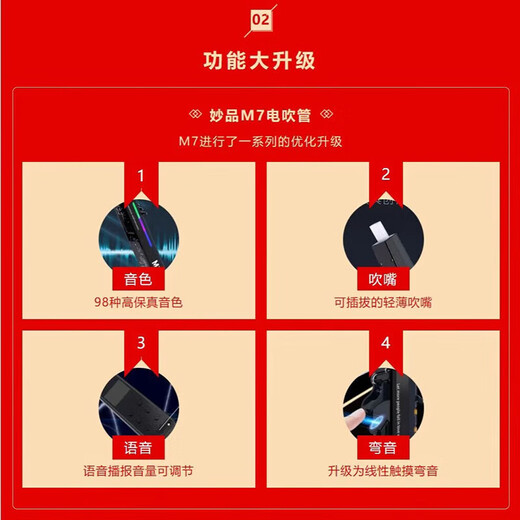
M7 hair tube [official authentic] domestic newly upgraded flagship saxophone flute middle-aged and elderly beginners [new] M7+ factory configuration