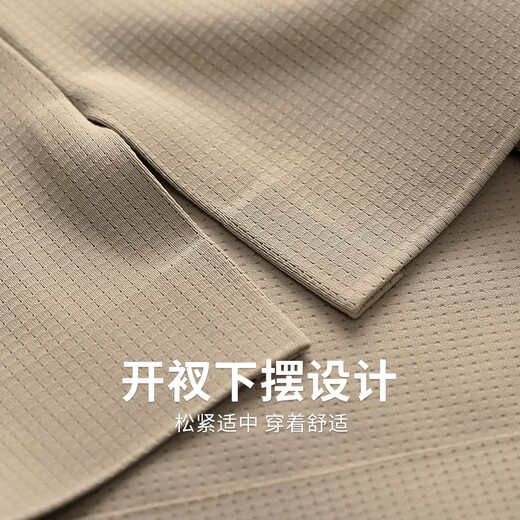 Dancing with the wolf [high elastic and breathable] lapel short-sleeved T-shirt for men 2025 summer new business casual cool POLO shirt 6108 khaki 701 L (175)