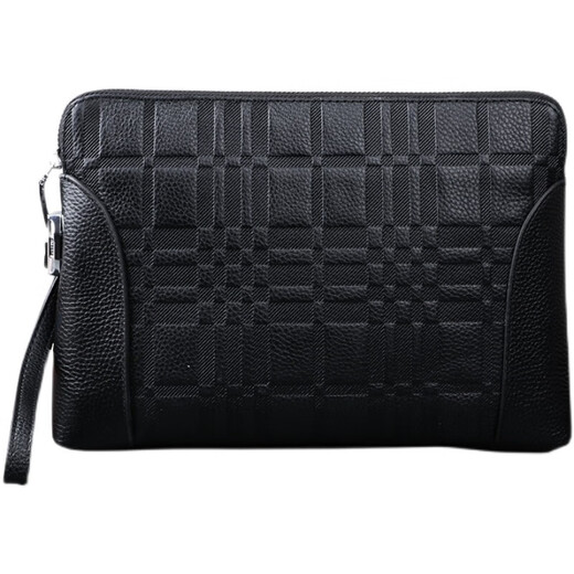Jinlilai Offizielle Website Fang Ship Shop Flag offizielle Website Handtasche Herren Clutch Bag Herren -Leder Passwort Lock Handtasche Herren Doppel -Clip -Tasche Geschäft Black Schwarz