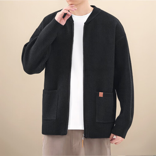 Bangyo Lovers Close de cardigan zipper 2024 Hiver Hiver High-Up épaissi lâche Veste de pull paresseux décontracté Couleur d'avoine 5057 S Poids recommandé 100-125jin [Jin est égal à 0,5 kg]