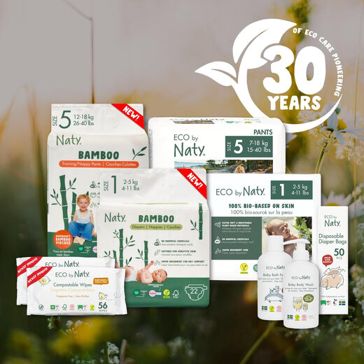 Eco by Naty Bamboo Fiber Baby Diaper Silk Soft Plant Base Size 3 156 Pieces