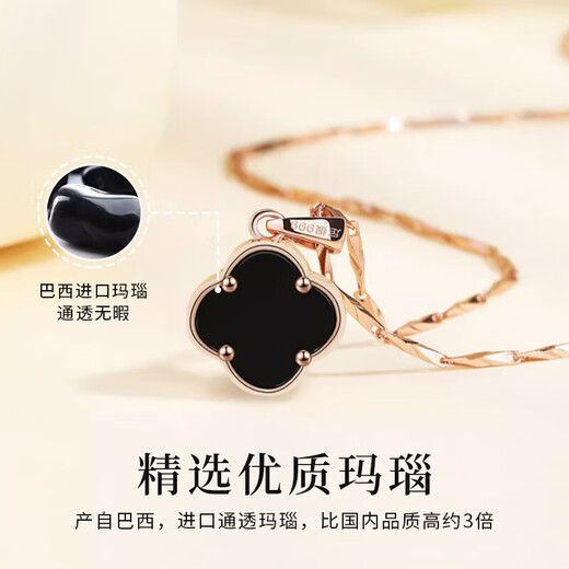 Zhou Baifu pure silver four-leaf clover necklace for women 2025 new light luxury clavicle chain pendant birthday gift for girlfriend