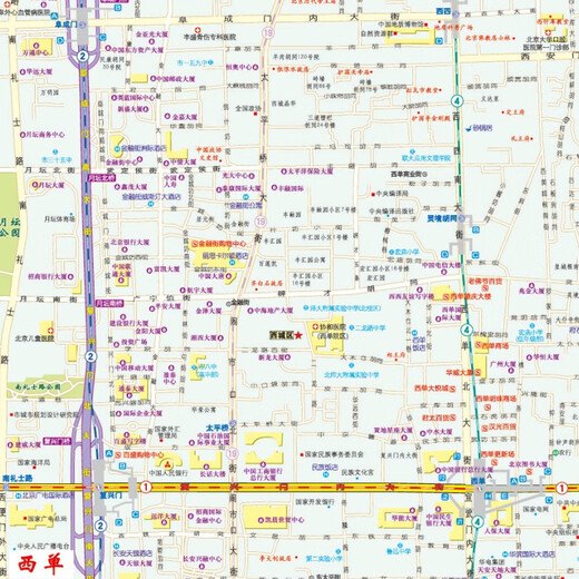 2025年新版 北京地图·大城区详图超大六环完整版（北京地铁线路导航图 尺寸0.98*0.67米  