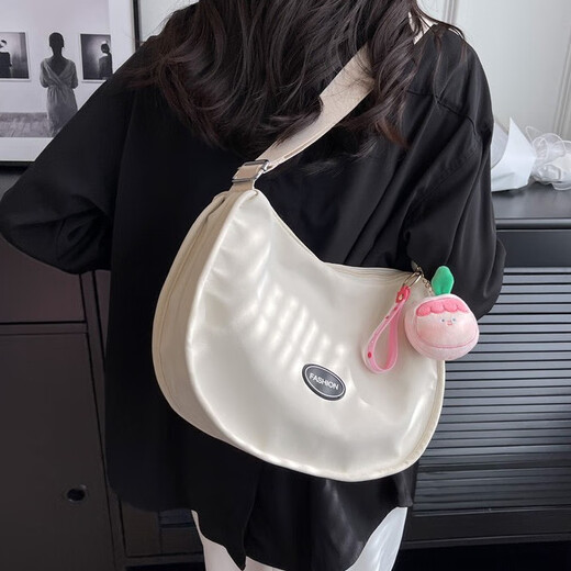 
Meipai versatile ins crossbody bag for women trendy spring and summer sweet dumpling bag waterproof student class canvas bag SN2694 upgrade reinforcement reinforcement more durable black single bag