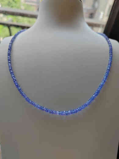 Chihuan Natural India Imported Tanzanite Necklace High-Quality Ice-Permeable Gem-Grade Blue-Purple Necklace Pink Tourmaline Necklace Bracelet High-quality Ice-Permeable Tanzanite Necklace About 3-4.2