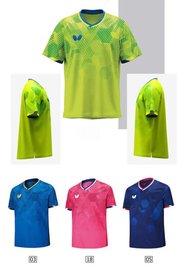 Jersey Butterfly New Table New Table Uniforme Lin Yunru mismo estilo BWH841 Entrenamiento deportivo de manga corta Neck Round BWH841-04 Verde S