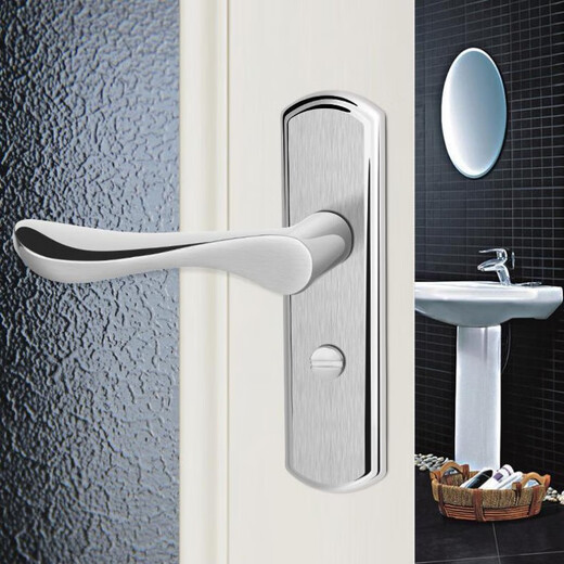 Clcey Door Lock Salle de bain Handle en acier inoxydable serrure sans clé de porte de toilette universelle verrouillage de porte en aluminium Poignée de porte alliage 9898 arc 110 trous sans langue