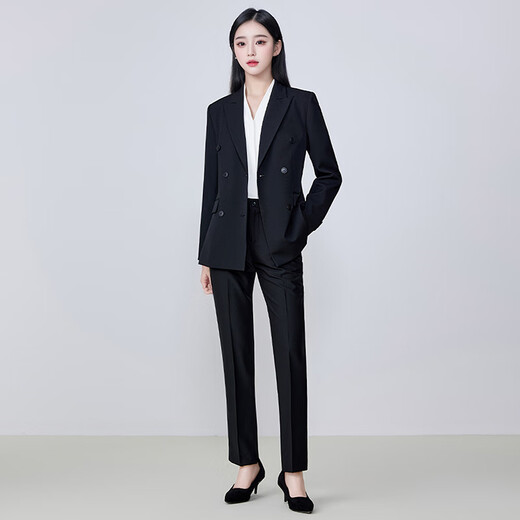 Troman black suit suit women's professional wear temperament commuting business casual formal interview spring and autumn suit jacket work wear