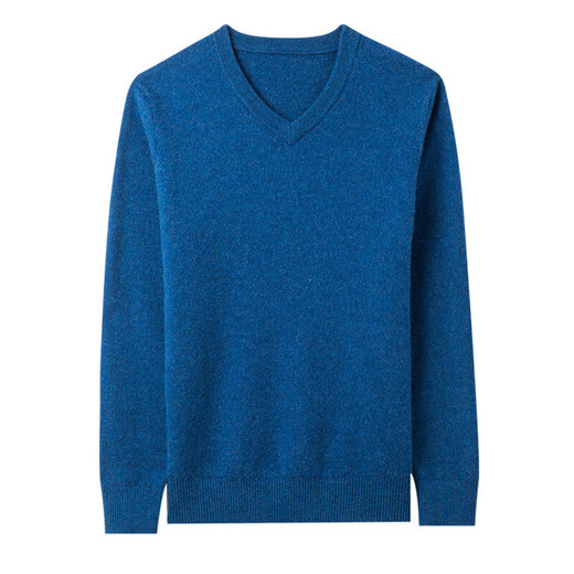 NOSSKISS luxury high-end brand wool sweater for men pure wool autumn and winter warm sweetheart neck sweater V-neck knitted bottoming shirt dark gray gift box L 170/110