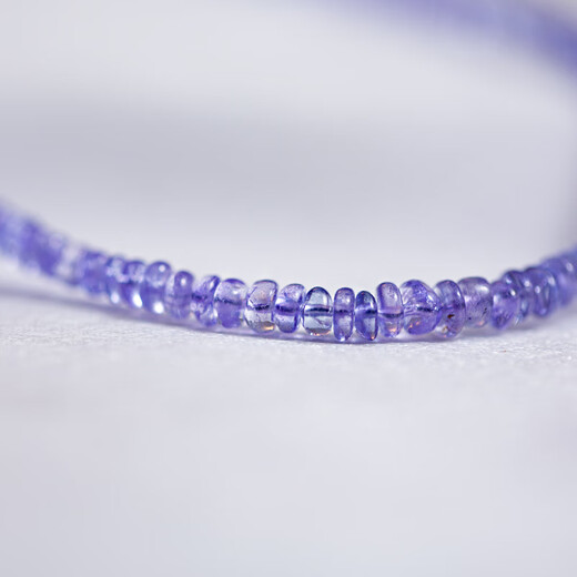 Lierui Caibao DIY natural bracelet necklace, high-quality ring surface, high-transparency ice species, special-grade purple tanzanite bracelet necklace, special-grade high-ice tanzanite bracelet, silver chain 15.5+3