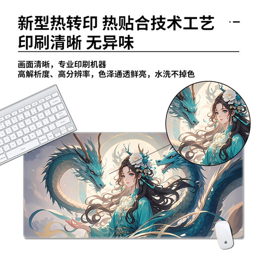 Lustiges Mauspad, großes Gaming-Computer-Tastaturpad, langlebig, personalisierte zweidimensionale Animations-Schreibtischunterlage für Jungen und Mädchen, vielseitig, cool und gut aussehend, zum Schreiben von Computer-Tastaturpad 14128 Nacht 80 cm x 30 cm x 3 mm