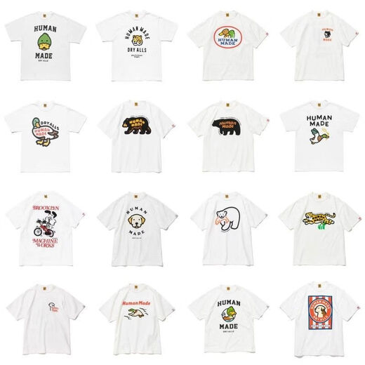 WVGAPJUP Human gemacht reines Baumwoll-Kurzärmel-Paar Cartoon Print Ouyang Nana gleiches rundes Nacken-T-Shirt 3882-Black-Waldbär Das Ereignis ist kurz vor dem Ende der Qualität ist besser als Gleichaltrige