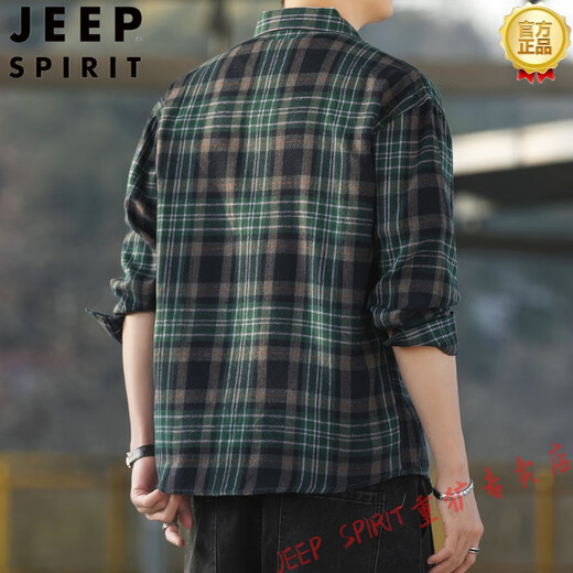 Jeep Spirit American Retro Плед в плед, рубашка с длинными рукавами для мужчин и женщин весна и осень 2025 г. Новая свободная корейская рубашка