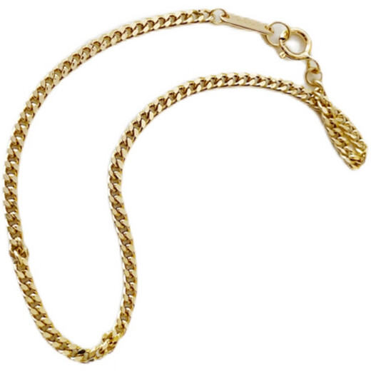 Shumo HETAO minimalist side chain Xiping Cuban chain bracelet sparkling plain gold full 18K gold light gold does not fade other lengths can be customized, customization is not returnable