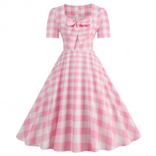Han Feinus 80er Jahre Hepburn-Stil Retro Polka Dot Rock Bar Tanz Performance Hochzeit Morgen Robe Hong Kong Style Goddess-Sensual-Kleid JY15763 S
