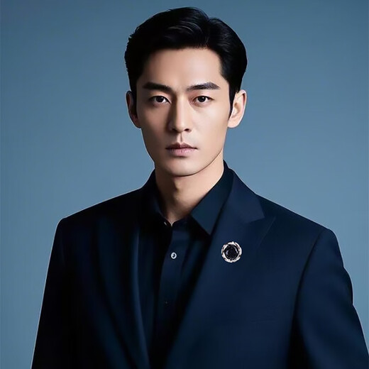 VanCalen brooch men's retro deep blue round starry sky stone high-end atmospheric suit suit pin brooch buckle vast starry sky stone (silver) brooch corsage