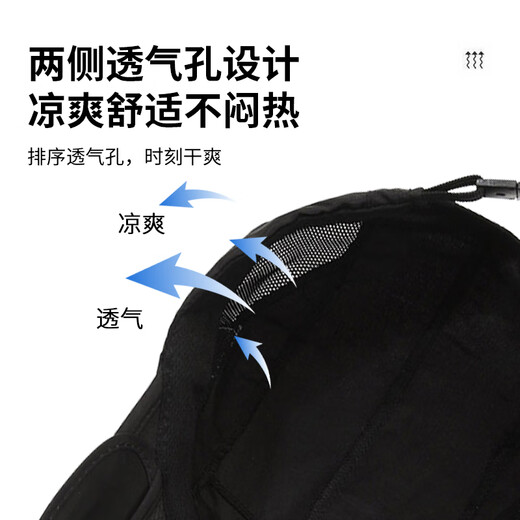 Woodpecker Sun Hat Men's Summer Sun Hat Outdoor Quick-Drying Mesh Breathable Big Hat Fishing Hat Peaked Hat Sun Hat Women Black