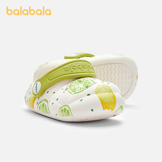 Chaussures pour enfants de Balabala et pantoufles pour enfants Summer 2025 Nouveaux garçons intérieurs Chaussures de trou de marée non glissée confortable pour les filles Blanc et Green Tone 00314 23 (Longueur du pied 16.3-16.7 / Longueur intérieure 17,7)