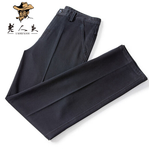 
Old man's head jeans men's summer thin loose straight wash high waist business casual young and middle-aged long pants men's trend IG3892 black 30