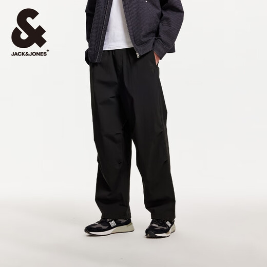杰克·琼斯（JACK&JONES）降落伞兵裤男夏季工装裤凉感男裤略宽松休闲裤轻薄款潮流裤子 E40黑色 31 175 31