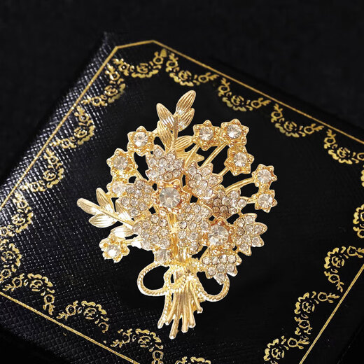 Canxian French Money Tree Brooch Women's High-end Exquisite Fashion Corsage High-end Light Luxury 2025 New Golden Wheat Ears (Gift Box)