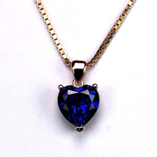 Remnant heart-shaped tanzanite pendant for women, sterling silver single pendant, tanzanite sapphire necklace, versatile blue simple gemstone pendant, white gold (main stone 10X10mm) without chain