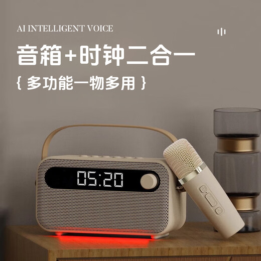 Wanhuo Children's Karaoke Microphone and Audio Integrated Family KTV Audio Set Artefact avec microphone petit haut-parleur karaoké ménage tout-en-un portable en extérieur portable Bluetooth