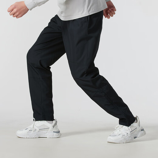 安德玛（UNDERARMOUR）男裤长裤 2025夏季新款运动裤健身训练裤宽松轻便黑色直筒裤子男 梭织快干/拉链裤脚/晒图退10 3XL 建议190-210斤
