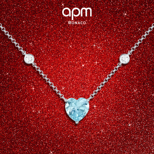 APM Monaco Fléral officiel bleu Love Heart 925 Collier en argent Femmes EXQUISITE CLAVILE NOUVEAU ANNE