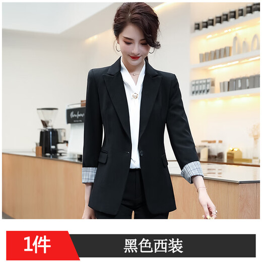 Purple Charming Black Suit Jacket Women's Short Style Small Spring Autumn Winter New Slim Fit Ladies Casual Suit Gray Suit M (Recommended 90-100 Jin Jin equals 0.5 kg)