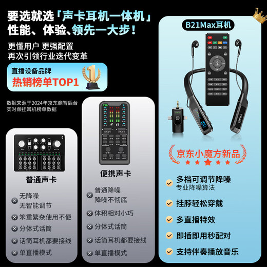 Good Shepherd monitoring wireless headset sound card microphone live broadcast all-in-one equipment full set Douyin anchor special singing karaoke microphone mobile phone 2025 new hanging neck Bluetooth ear return