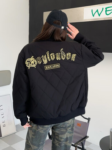 BOY BOY BOYBOY trendy brand boy winter new cotton clothing Gothic letter embroidery loose baseball uniform jacket for men and women couple S 90-120Jin Jin is equal to 0.5 kg